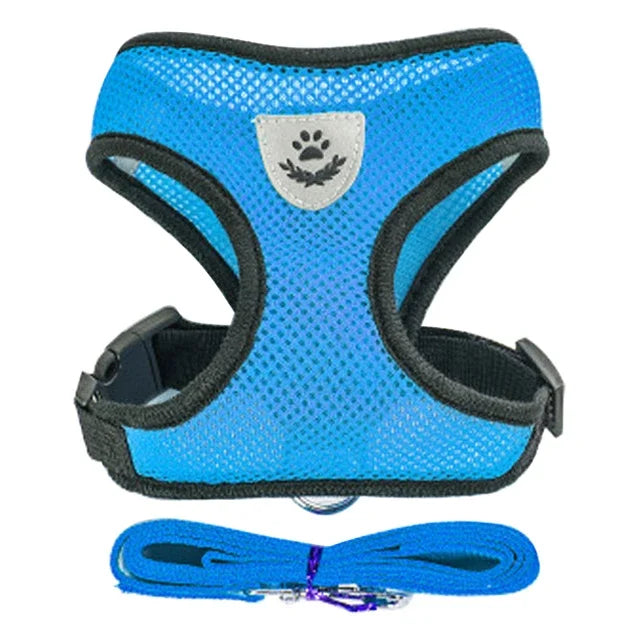 NEW Arrivals S-XL Size Cat Harness Vest Walking Lead Leash For Puppy Dogs Collar Adjustable Mesh Dog Harness For Small Medium Large Pet Accessories