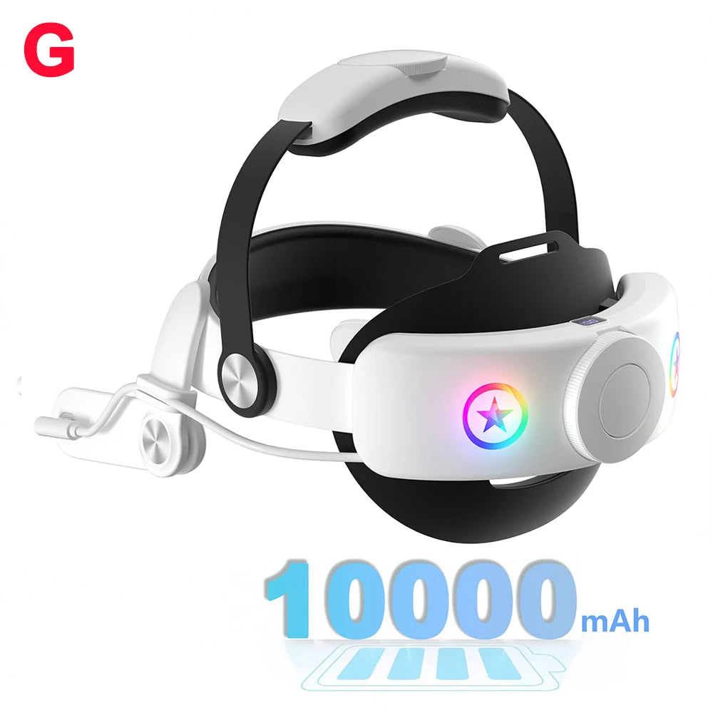 META Quest 10000mAh Battery Comfort Head Strap For Meta Quest 3/3s Replacement Elite Strap PD18W Charging Enhanced Playtime, Carrying Case Gaming Movies
