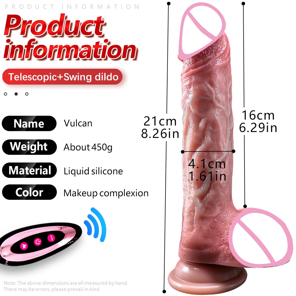 4 in 1 Sex Toys Powerful Thrusting Heating Remote Control Dildos for Women Realistic Penis Telescopic Rotation Rubber Dick Silicone Artificial Adult Supplies