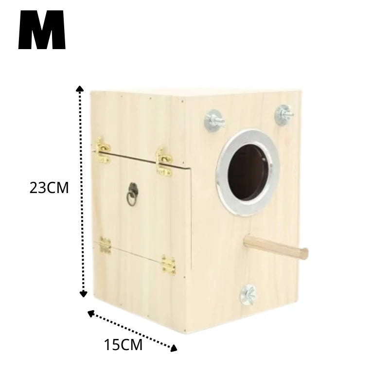 Wood Bird House Nest Birds Breeding Box Bird Parrot Breeding Decorative Cages Pet Accessories Home Balcony Decoration Mating Box