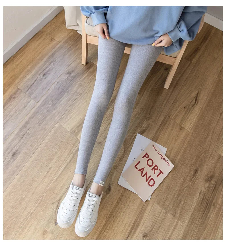 M-3XL Plus Size Pregnant Women Adjustable Bottoming Pants Maternity High Waist Tights Pants Women Comfortable Breathable Elastic Outdoor Hiking Fitness Leggings