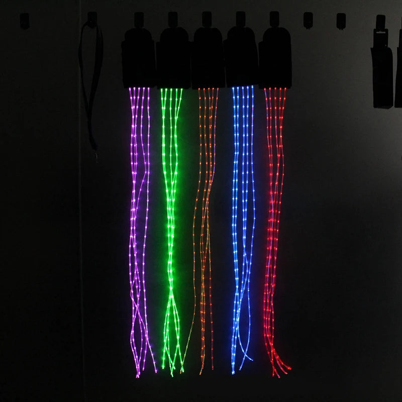 100CM Chargeable LED Light Horse Tail USB Lights Decoration Luminous Tubes Horse Harness Equestrian Outdoor Sport Flashing