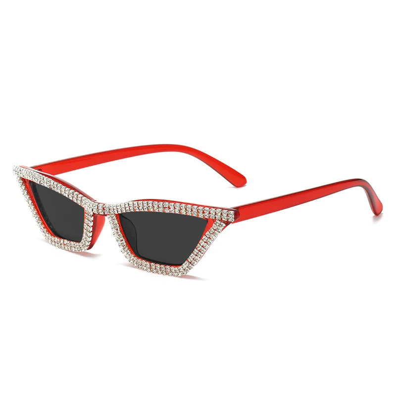 5 Colors Special-Shaped Cat-Eye Fashion Sunglasses Niche Hip-hop Trendy Sunglasses With Dimond For Women 2154