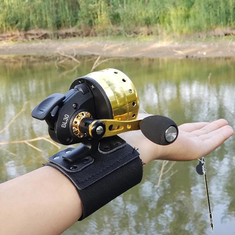 NEW KIT 3 Colors 6 PCS SET Closed Reel BL30 Fishing 4+1BB 3.6:1 High Speed Gear Ratio Slingshot Closed Metal Spinning Hand Wheel Outdoor Bow Hunting Fishing with PE line 45M Lake River Fishing Accessory Sets