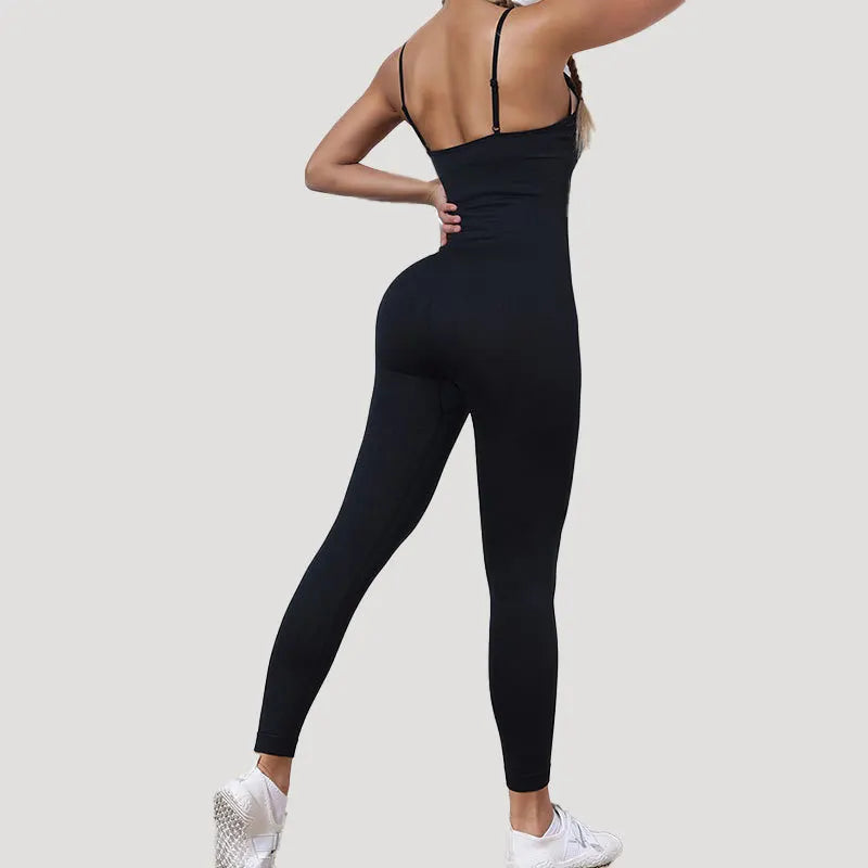 Yoga Set Jumpsuits Sportswear Women Fitness Rompers Sexy One Piece Strap Tummy Control Padded Sports Bra Workout