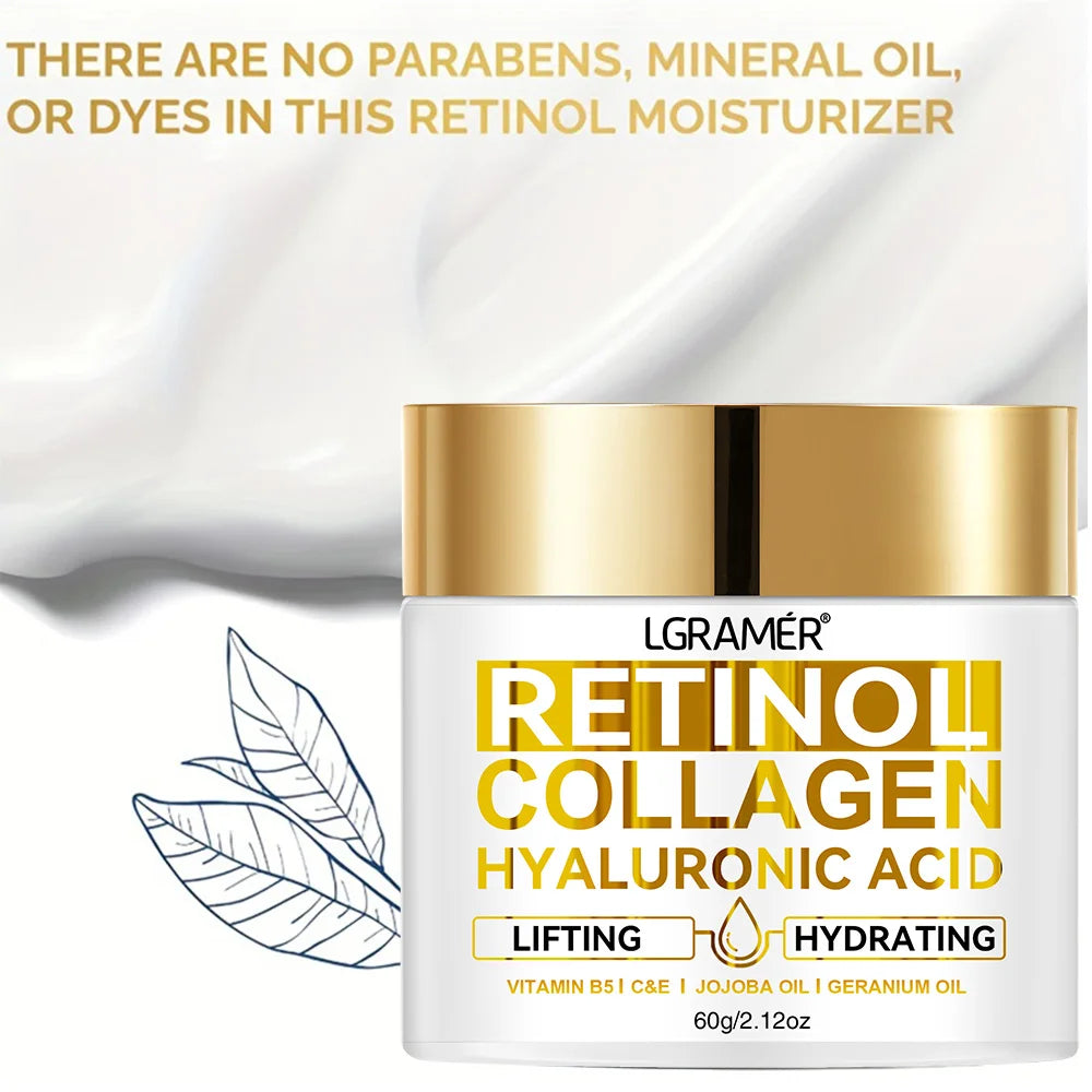 Retinol Face Cream Moisturizing Wrinkle Remover Collagen Hyaluronic Acid Creams Skin Care Cosmetic for Women & Men