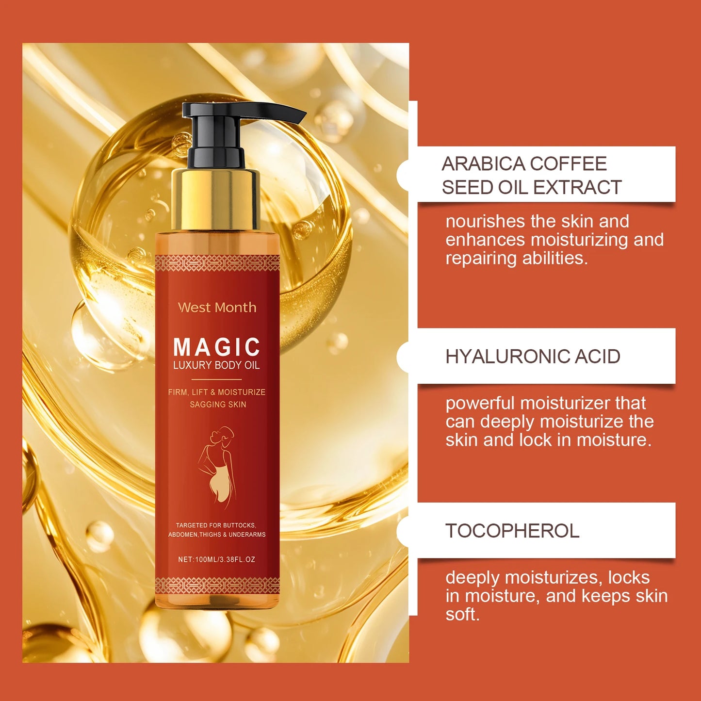 Buy 10 Get 12 Free Body Firming Moisturizing Oil Moisturizes, Lifts, Tightens, Laxity Repairs and Nourishes the Skin, Korean Products Skin Care Sets