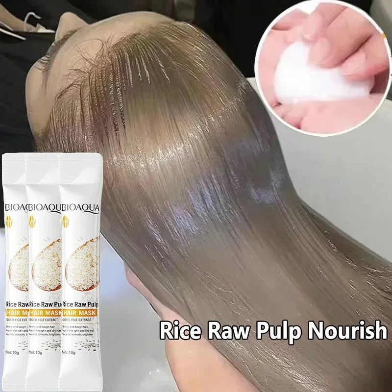 10 PCS Set 5 Seconds Soft Smooth Care Natural Repair Professional Magical Hair Mask Prevent Dryness Split Ends Repair Damage Frizz Women Hair Care Supplies Korean Products
