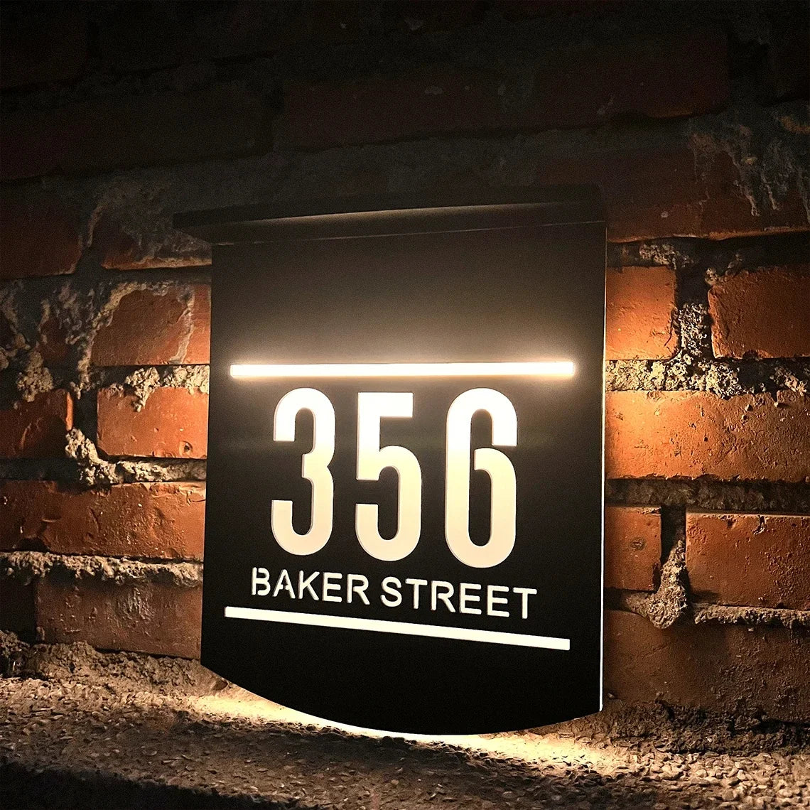 Customized Outdoor Solar House Sign LED Illuminated 3D Laser Cut Acrylic House Numbers Personalized Exterior Family Address Sign Home Lighting Accessories
