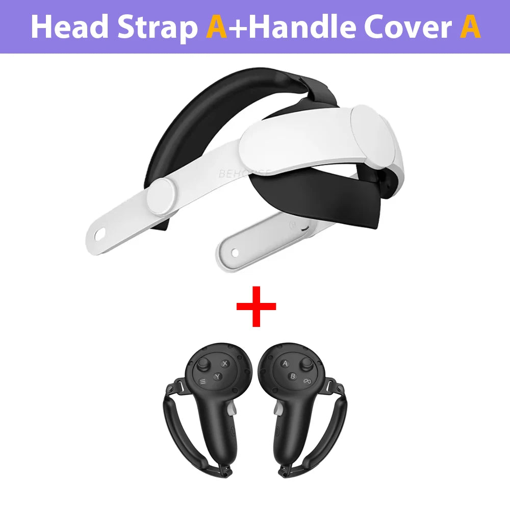 META Quest Set Upgraded Adjustable Head Strap For Quest 3/3S Replacement Headband For Quest 3S Comfort Wear Elite Strap Headwear VR Accessories