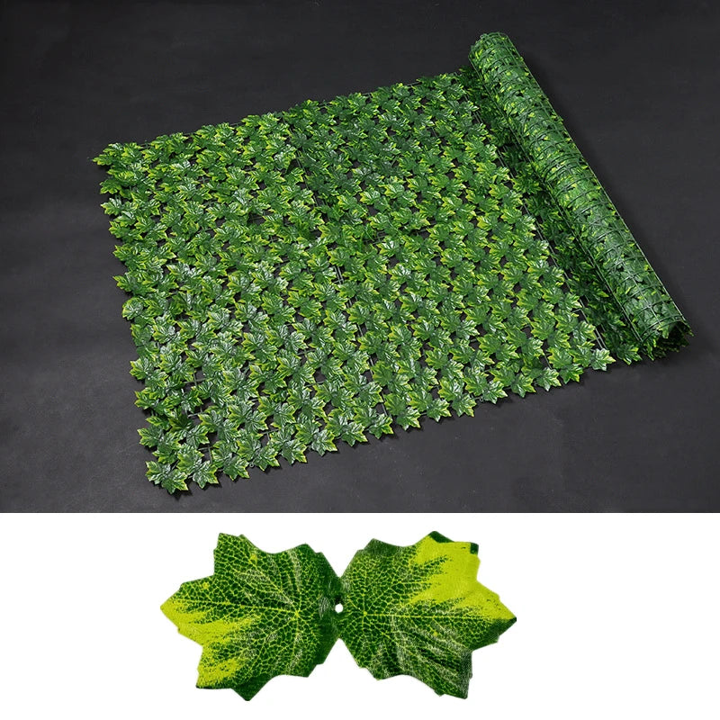 NEW Arrivals 50×500cm Leaf Fence Ivy Privacy Screen Balcony Privacy Garden Leaves Fence Artificial Hedge Apple Leaf Outdoor Fence Decoration Accessories Home Supplies