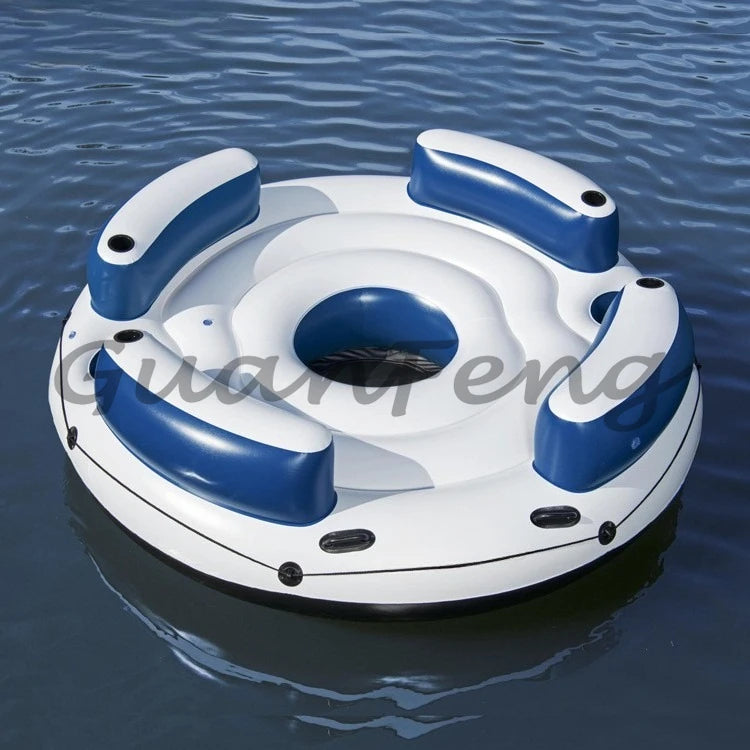 Large Inflatable Floating Island with Awning 8-10 People Floating At Sea Adult Household Floating Shade Boat Summer Ocean Family Party