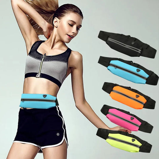 NEW Arrivals Running Belt Waist Bag for Cell Phone Sports Fanny Pack Waterproof Men Women Hidden Gym Bags Pouch Outdoor Travel Hiking Beach Cycling Waist Bags Sports Supplies