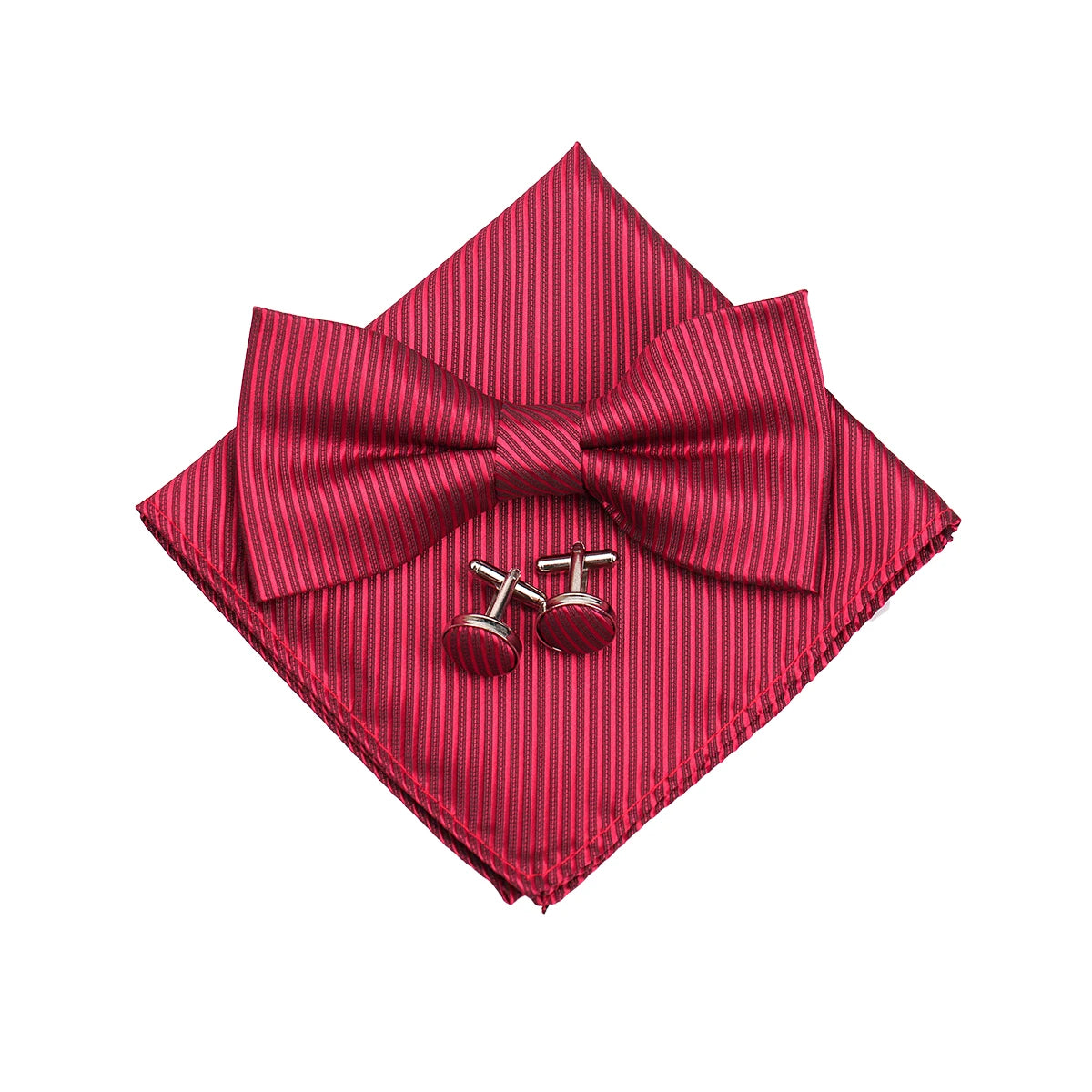 3 PCS Set 55 Colors Luxury Paisley Bowtie Suit Man Bow Tie Pocket Square Cufflinks Wedding Bowknot Accessories Butterfly Neckwear Adjustable Adult Ties