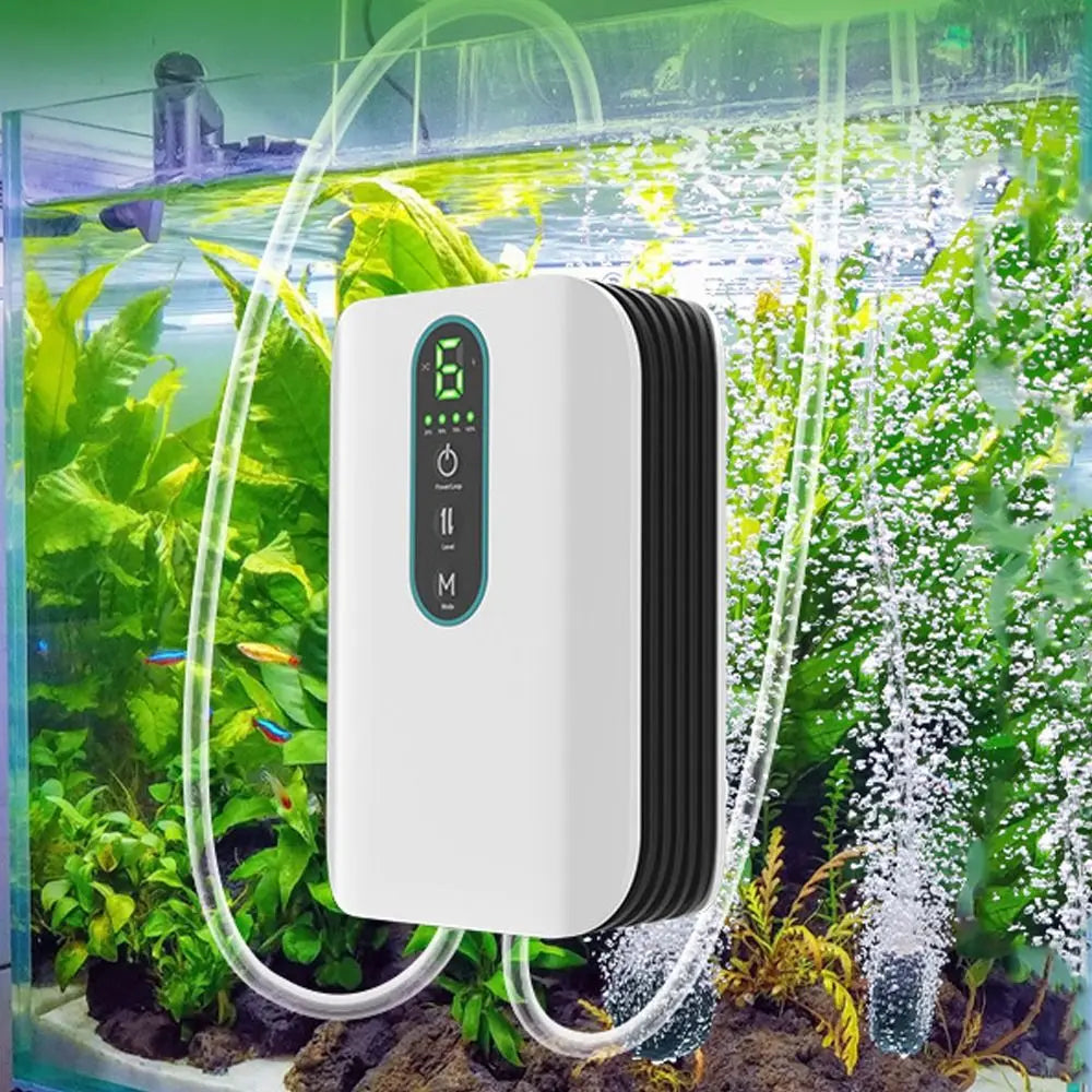 Single/Double Hole Aquarium Oxygen Pump Rechargeable Waterproof USB Oxygen Pump Ultra Silent Dual-Purpose Fish Tank Air Pump