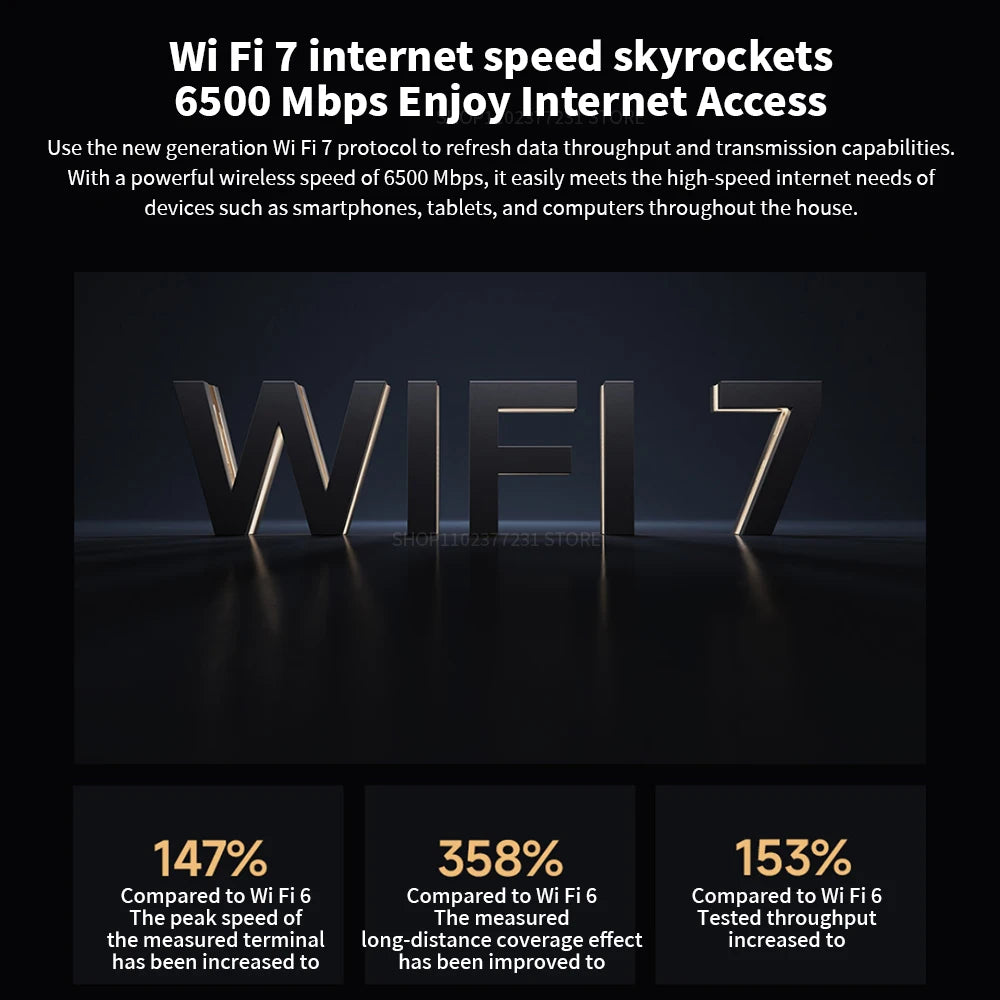 New 5G Original Xiaomi UK/AUS Router BE6500 WI-FI 7 6500M Full 2.5G Network Port 4-Core Qualcomm Processor  Smart Linkage Network Security Home -Office System