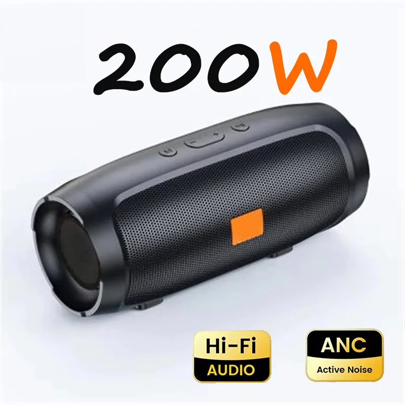 200W NEW Portable Bluetooth Speaker Wireless High Fidelity Surround Sound Box Outdoor Camping Picnic Hiking Waterproof Camping Party Loudspeaker