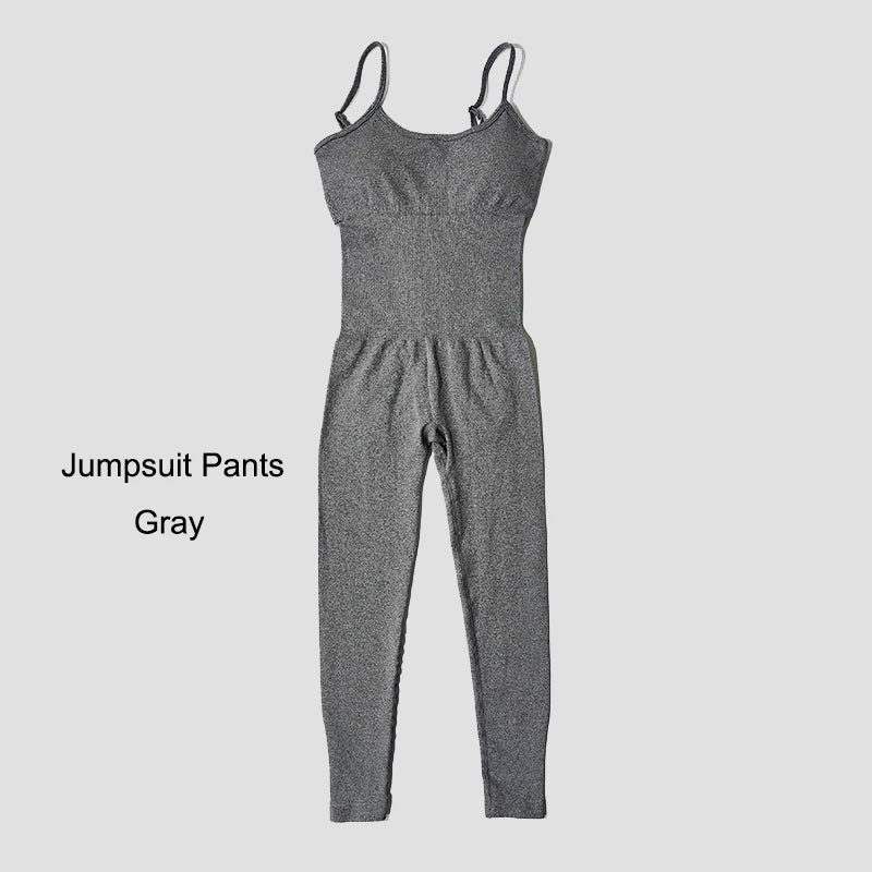 Yoga Set Jumpsuits Sportswear Women Fitness Rompers Sexy One Piece Strap Tummy Control Padded Sports Bra Workout