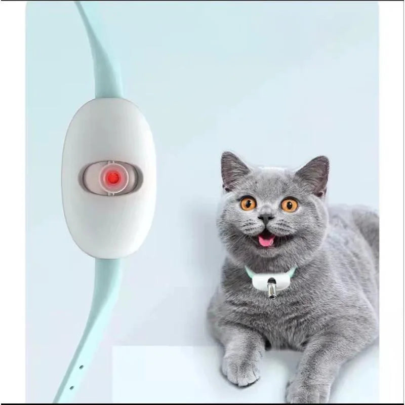 Laser Teasing Cat Collar Electric USB Charging Kitten Amusing Toys Interactive Training Pet Items Automatic Cat Toy