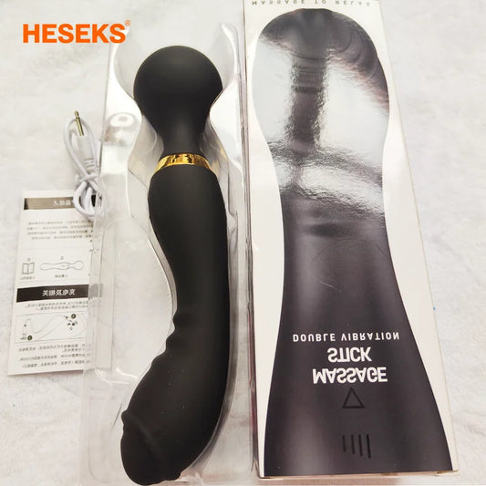 HESEKS AV Magic Wand Massage G-spot Vibrator Clitoral Stimulator Female Masturbation Dildos Vibrator for Women Rechargeable 18+