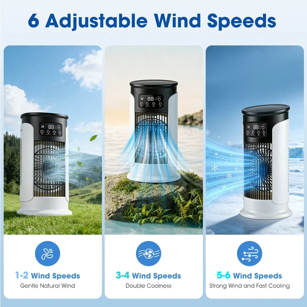 NEW Arrivals Evaporative USB Air Cooler, Portable Mini Air Conditioner Fan with Humidifying & Timer Function, Desktop Cooling Fan for Home Office Cooling Supplies