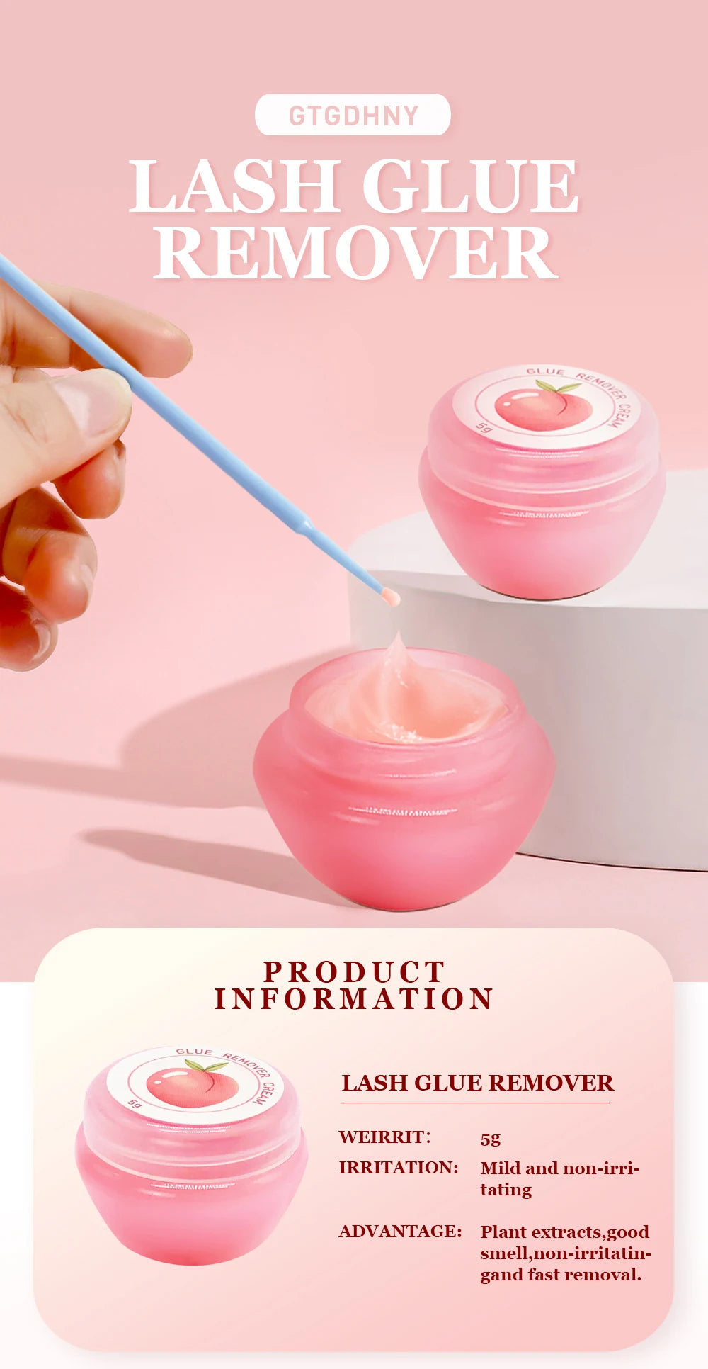 Japanese Eyelash Glue Remover Quick Unloading Adhesive Professional Cream Remover for Eyelashes De Pestaña Makeup Tools