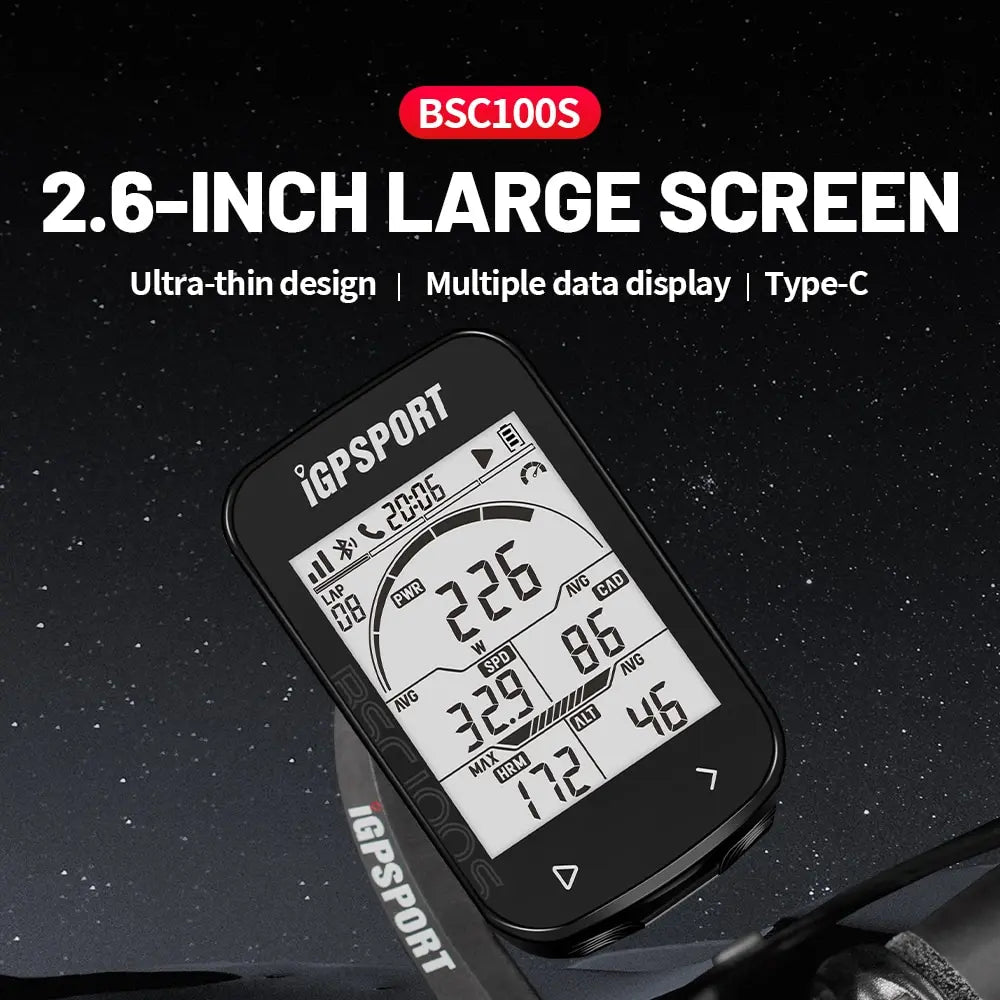 GPS Bike Computer SPORT BSC100S Cycle Wireless Speedometer Bicycle Digital Stopwatch Cycling Odometer Cycling Computer