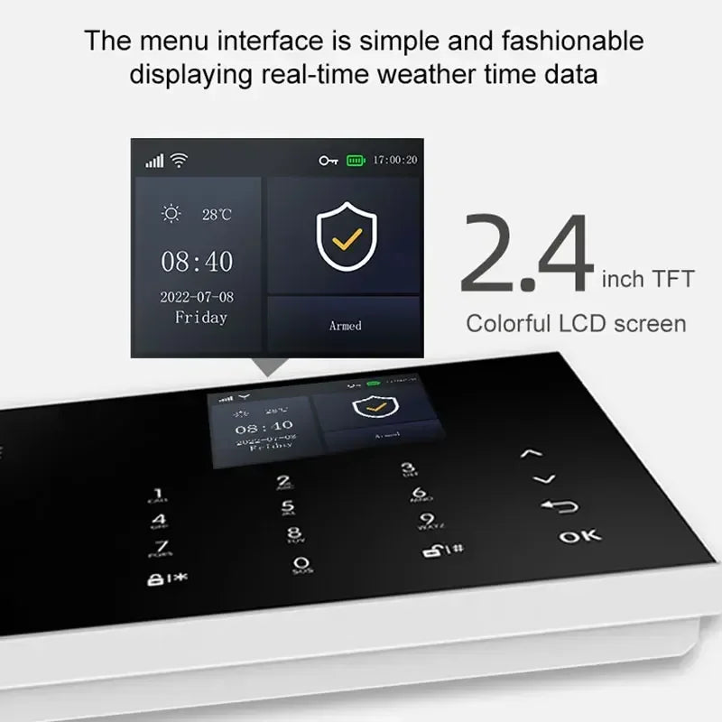 NEW HOT SALE 4G PG108 TUYA APP Control Alexa Voice Google WI-FI Support Home Alarm Anti-Theft System Smart Life APP Camera  SOS One Click Help Wireless Safe Security for House Villa Business Shops 433MHz