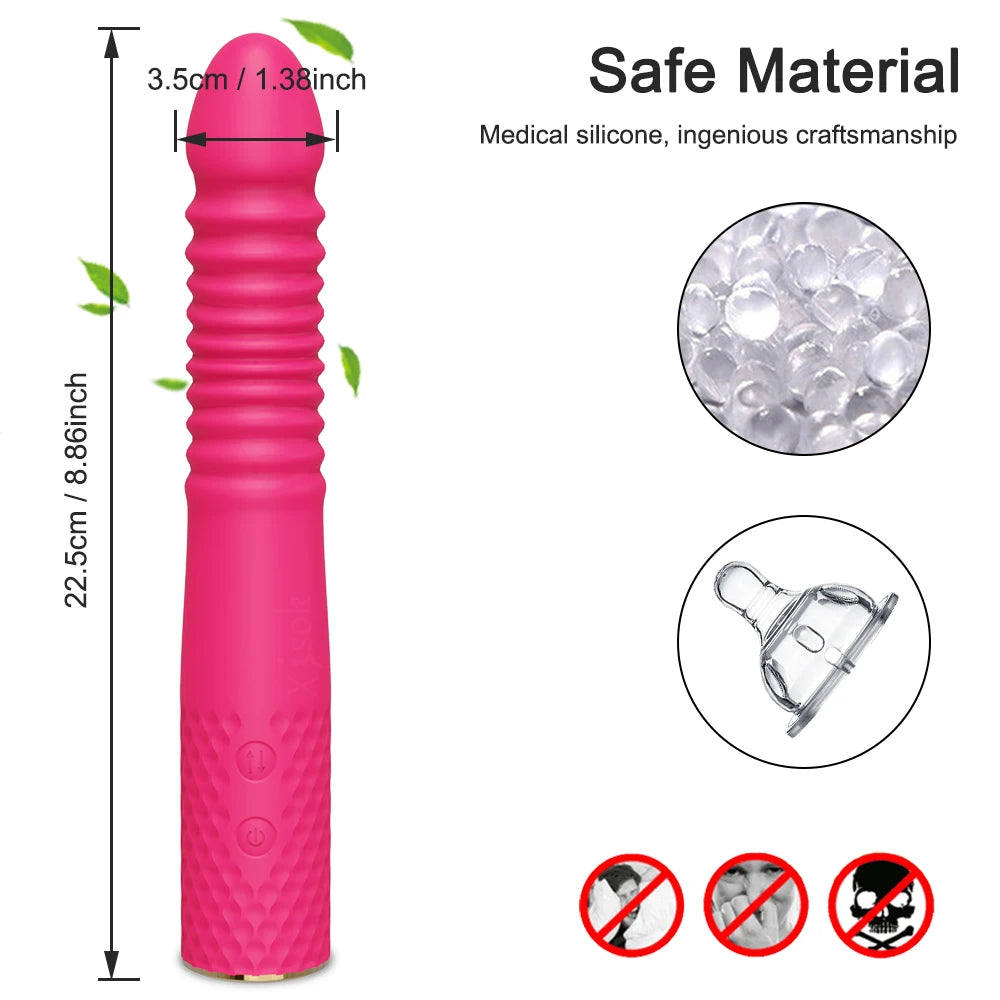 Automatic Retractable Dildo Vibrator Sex Machine for Women G-spot Thrust Vaginal Masturbator Clitoral Stimulator Female Sex Toy