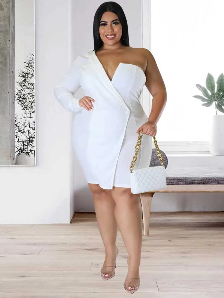 NEW Arrivals XL-4XL UK Plus Size Black-Red-White Evening Party Dresses From Large David Ladies Elegant Chic Dress Short Sexy Dress Chubby Women Clothing Wedding Guest Spring Summer Dress