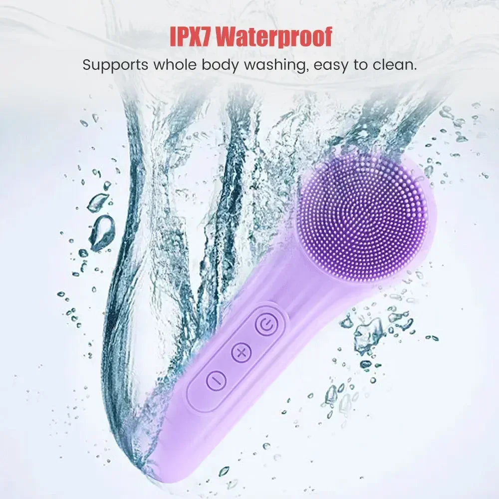 Sonic Waterproof Facial Cleansing Machine for Men Women Rechargeable Exfoliating Electric Face Scrubber Cleanser Device Massager Beauty Salon Spa Accessories Products Skin Care Supplies