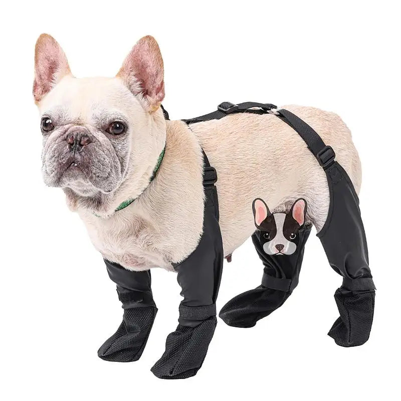 Dog Shoes Waterproof Adjustable Dog Boots Rain Day Pet Breathbale Shoes For Outdoor Walking Soft French Bulldog Paws Protector