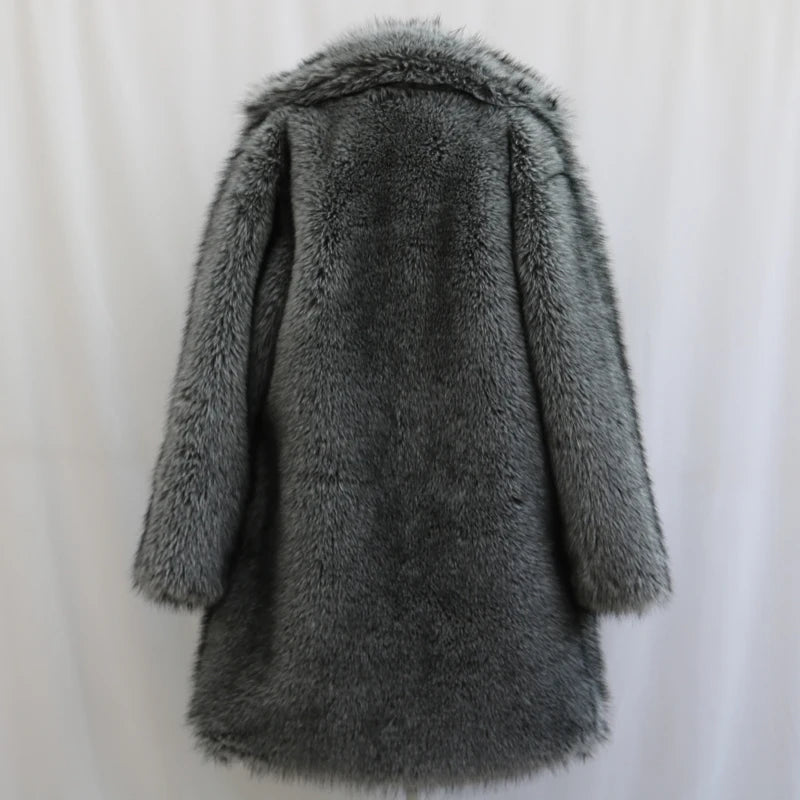 Low-Price Sales are Limited NEW Arrivals S-6XL Plus Size Luxury Dark Gray Men's Fur Coat Mink Fur Long Coat Winter Thickened Warm Trench Coat Outdoor Snow Clothes Men Luxury Fashion Apparel Supplies