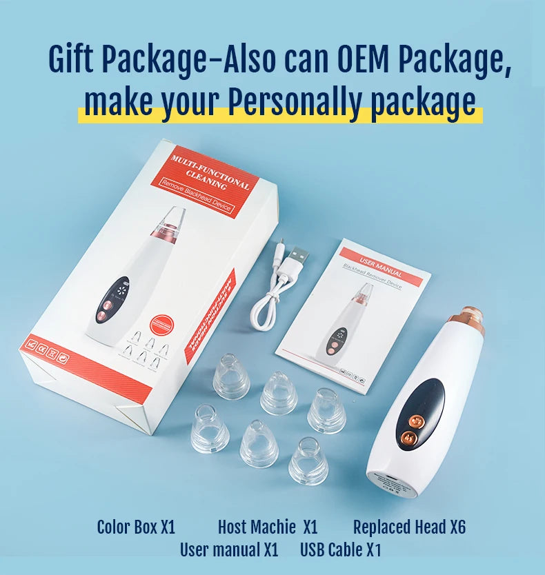 NEW Arrivals Blackhead Remover Pore Vacuum Electric Acne Extractor Kit Facial Pore Deep Cleaner USB Rechargeable Women Skin Care Tools