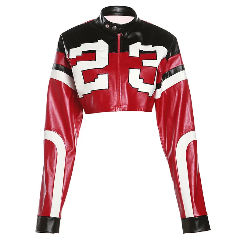 NEW Arrivals 5 Colors Fashion Cardigan Personality Street Zipper Long Sleeve Slim Fitted Mind Ring Baring Motorcycle Coat Women Evening Night Clubwear Jacket Girls Casual Fashion Clothing Supplies