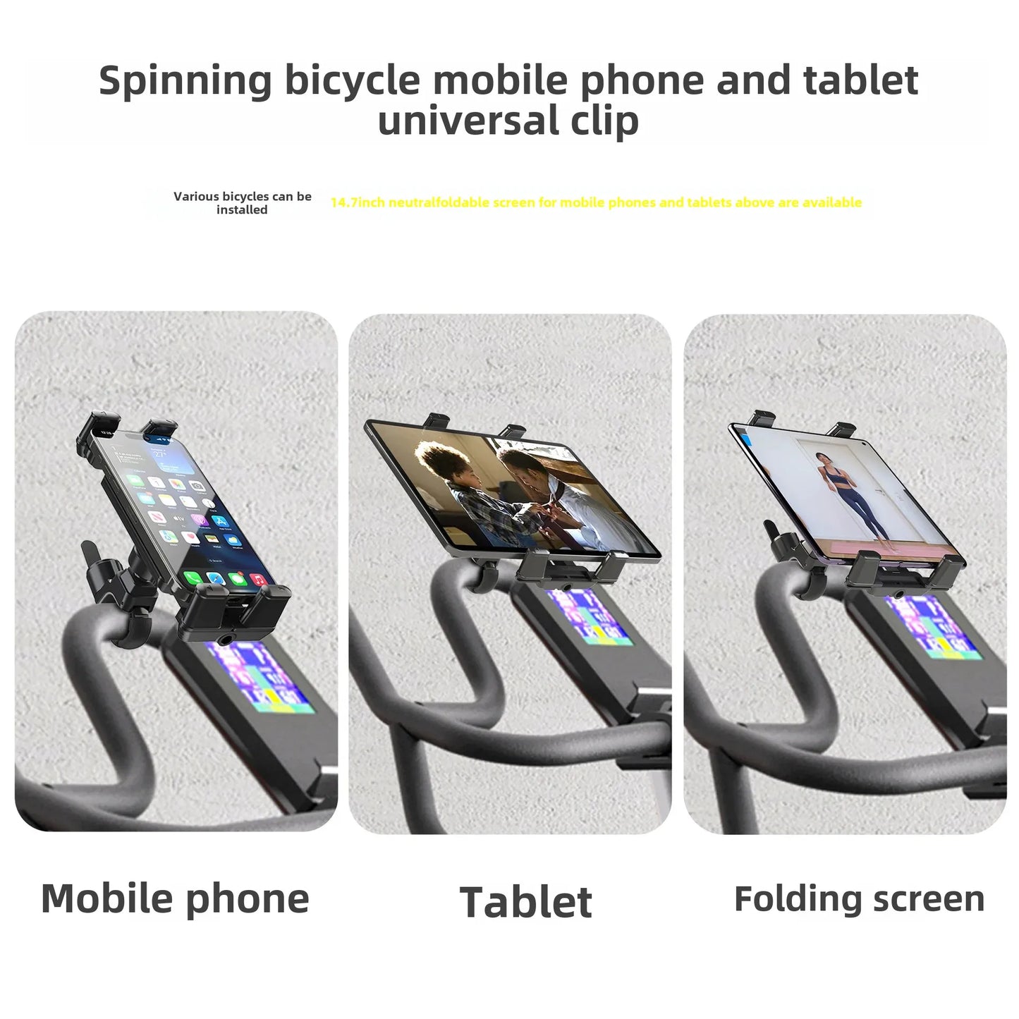 NEW Arrivals Universal Mountaintop Electric Vehicle Dynamic Bicycle Fitness Equipment Baby Phone Tablet Anti-Loose Support Holder Sports Supplies