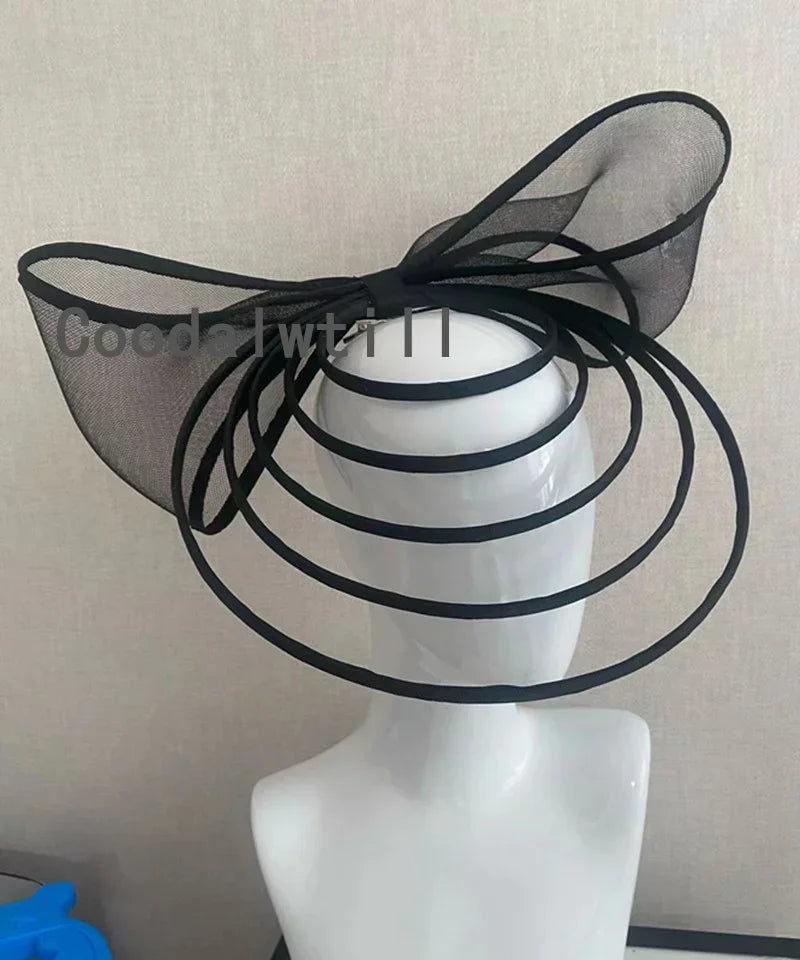 Big Fascinators Hat For Women Weddings Amazing Headwear With Bow For Party Kenducky Royal Asscot Pillbox Cap Hair Clip Bride