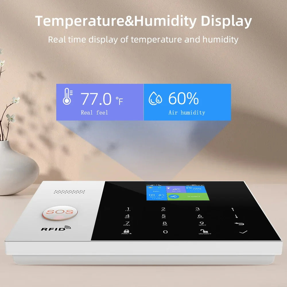 4G WiFi  Alarm System 433MHz Home Burglar Security with Motion Sensors Remote Control 11 Languages Wireless Alarm System Kit