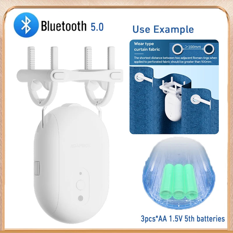 Robot Curtain Motor with Hooks Bluetooth/Zigbee APP Control Smart Device Drapes Curtain Pusher Robot TUYA Rail Curtain Robot Support Voice Control Home Smart Life Devices