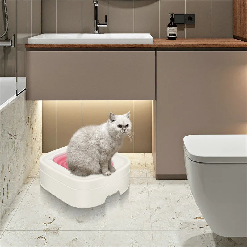 NEW!!!!  Cat Toilet Toilet Trainer, Reusable Cat Litter Box Can Be With Water Or Cat Litter Teaching Cats to Use Toilet Tools