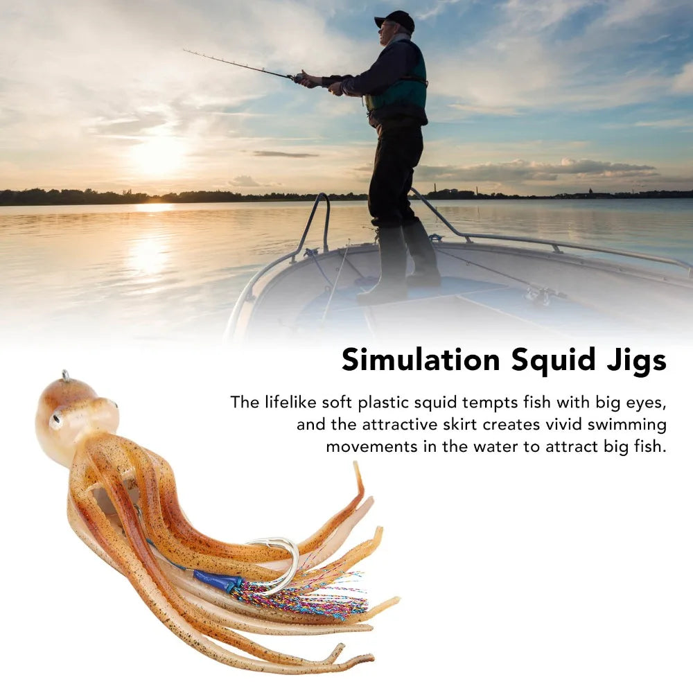 250gr-20CM  Ocean Fishing Portable Simulation Octopus Lures Soft TPE Octopus Jig 250g with 10 Ink Tablets Octopus Swimbait Ocean Fishing