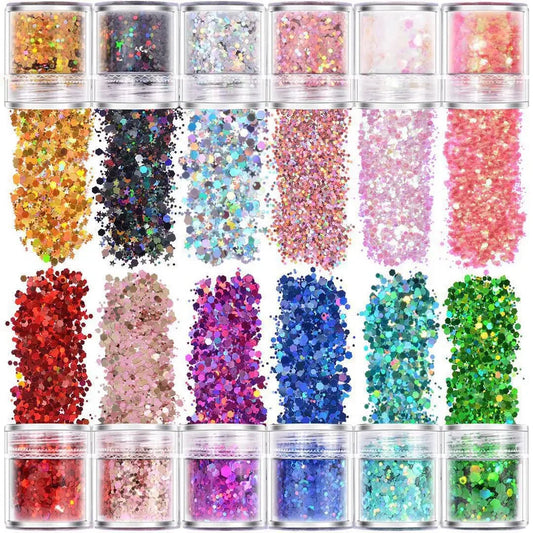 NEW Arrivals 12box/Set Mix Multi Size Glitter Sequins Nail Confetti Art Star Heart Dot Butterfly Shape Colorful Wedding Craft DIY Decoration Manicure Nail Care Accessories Ladies Girl Beauty Salon SPA Supplies