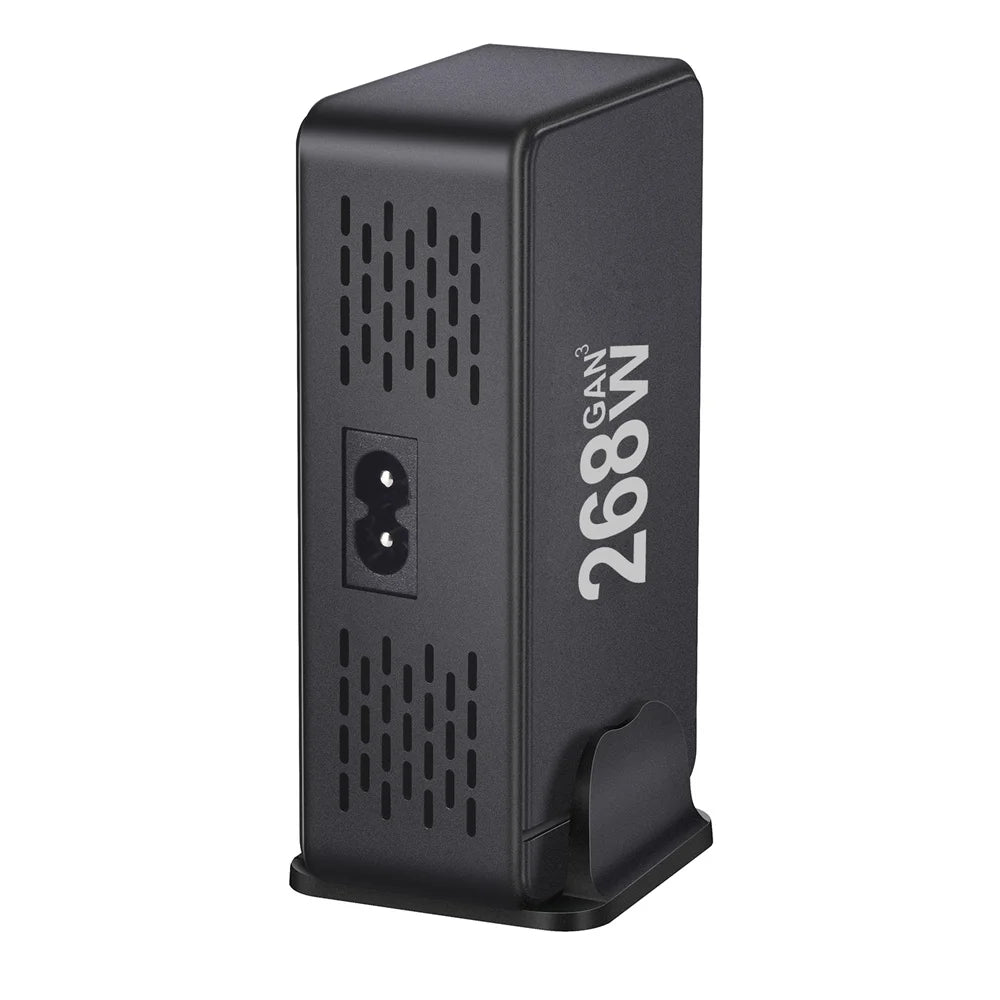 268W Desktop GAN Charger 8-Port USB Type C PD Charger Fast Charge 3.0 USB Type C Fast Charger Mobile USB Charger