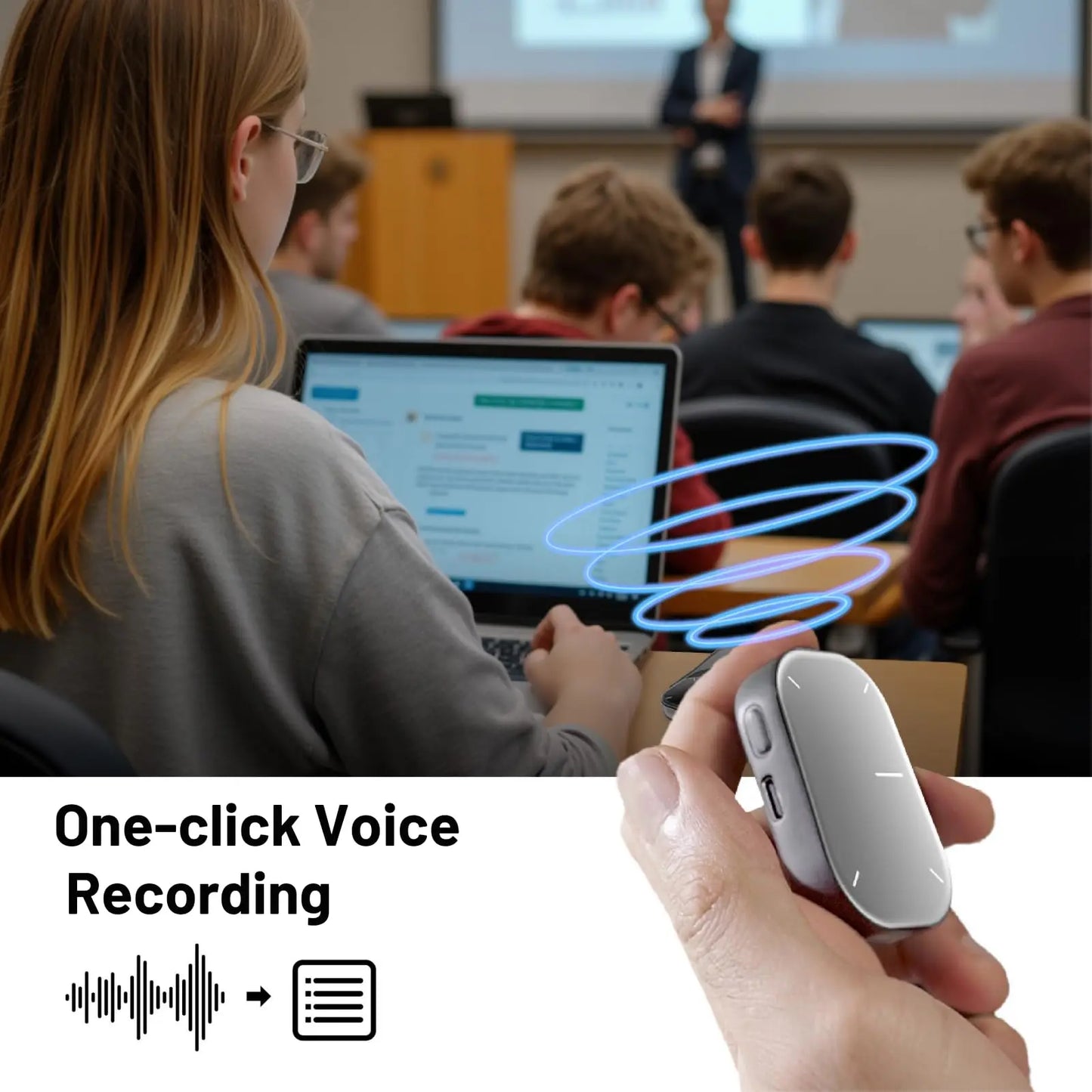 Ai Version Chat-GPT  2 Detachable Wireless Bluetooth Air Mouse Wireless Touchpad All-in-one Pocket AI Recording Chat-GPT Enabled Mouse Customized Gaming Mouse Electronic Supplies