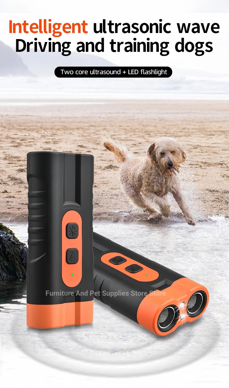 Ultrasonic Pet Dog Repeller Anti Barking Stop Bark Training Device High Power Dog Training Repellents With USB Rechargeable