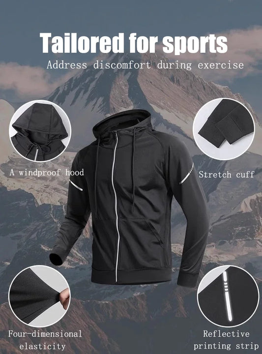 NEW Arrivals S-3XL Plus Size Brown/Gray/Black Color Men's Thin Coat Light Breathable UV Proof Ice Silk Quick Dry Men Outdoor Running Cycling Hiking Clothes Sports Apparel Supplies