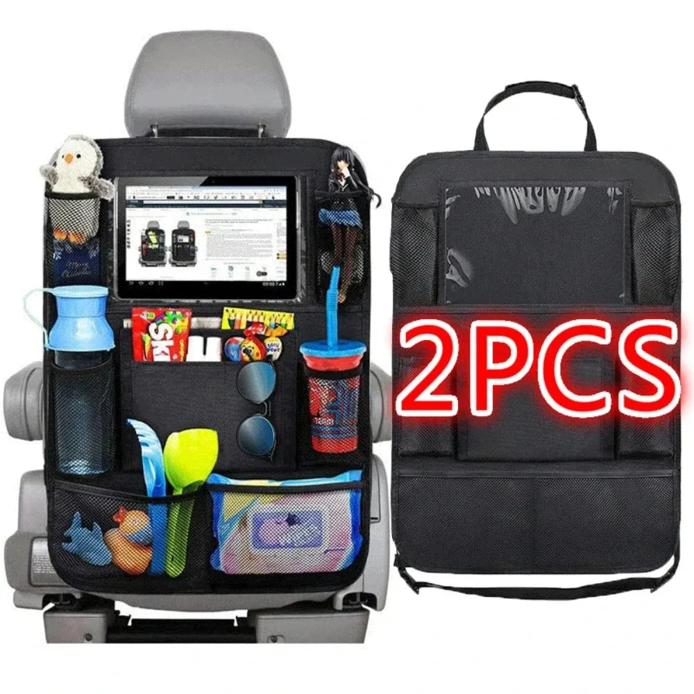 Car Seat Back Organizer 9 Storage Pockets with Touch Screen Tablet Holder Protector for Kids Children Car Accessories