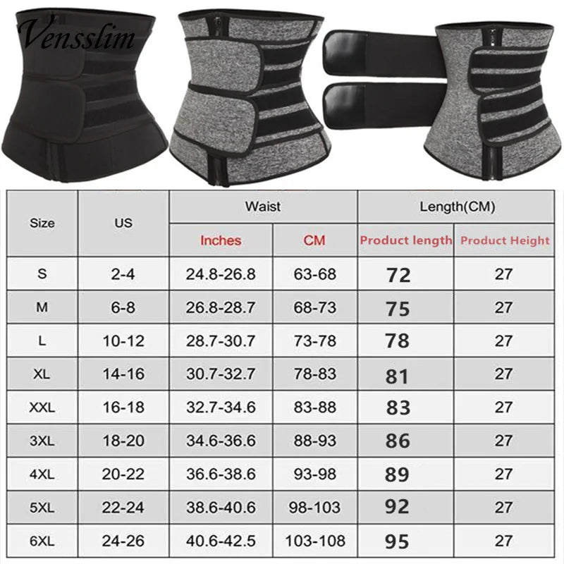 Waist Trainer Corset Trimmer Belt for Women Weight Loss Sweat Strap Body Shaper Belly Cincher Sports Girdle Fat Burner Band