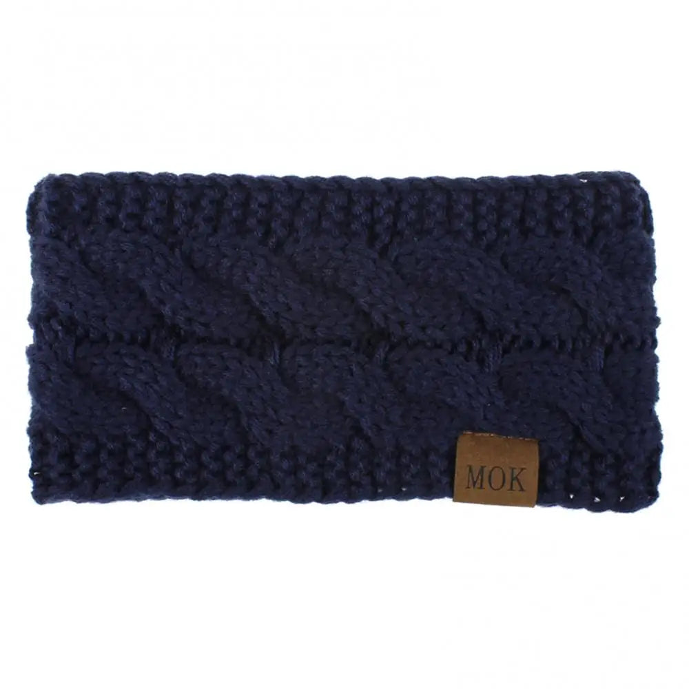NEW Arrivals 12 Colors Winter Thicken Knitting Woolen Yarn Wide Headband For Women Plush Lined Headwrap Turban Hairbands Keep Warm Female Ear Warmers