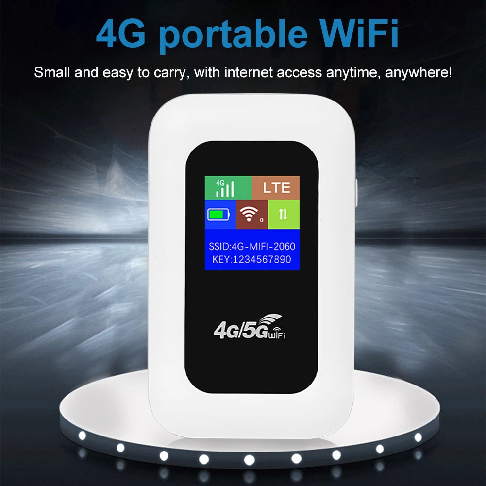 5G/4G LTE Mobile WI-FI Router with SIM Card Slot 150Mbps Portable Pocket Wireless Router 2100mAh Wireless Modem for Home Office RV Camping Outdoor Travel Fast Network Internet Access